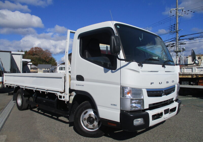 ★在庫車両　令和元年（令和1年）　三菱/キャンター　積載2トン　ワイドロング　全低床/6速AT　荷寸434/190/38　全タイヤサイズ：195/85R15　お問い合わせ番号：0204