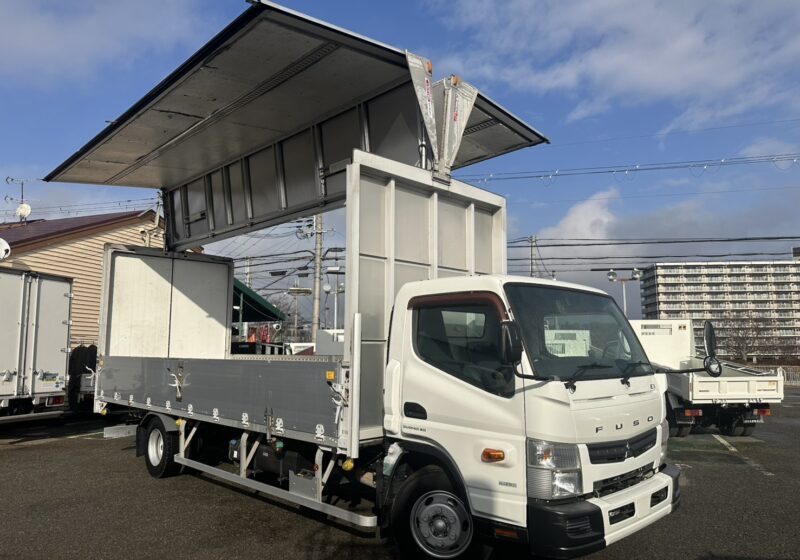 ★在庫車両　平成27年式　三菱/キャンター　積載3.45トン/増トン！　パブコ製/アルミウイング/6200ボディ！ 　6速AT/高床　荷寸620/220/240 間口210/230　地上高：103cm　タイヤサイズ：225/80R17.5　★お問い合わせ番号：0236★