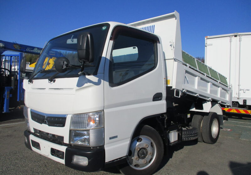 平成30年式　三菱　キャンター　積載3トン　強化ダンプ　全低床　5速MT　コボレーン　あゆみ掛け3カ所　荷寸304-159-37　4ナンバー　150馬力　極東製　DD02-31　左電格ミラー　★お問い合わせ番号：1287★