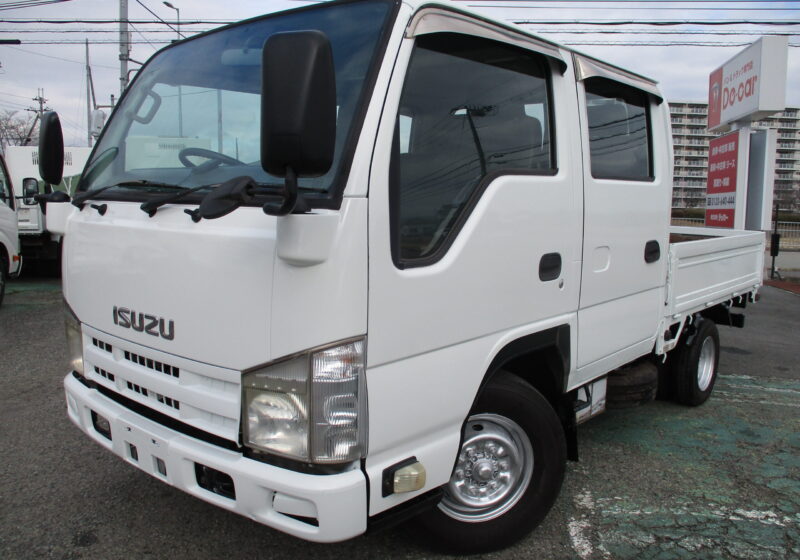 平成22年式 いすゞ エルフ 積載1.5トン Wキャブ 全低床 5速MT 荷寸207/162/38 乗車定員6人 ETC アオリチェーン 横滑り防止装置 4ナンバー ★お問い合わせ番号：7818★