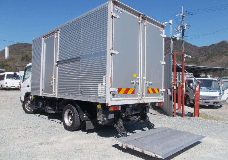 令和1年式 三菱キャンター 積載3.5トン ワイドロング アルミバン 格納パワーゲート 昇降1000kg 5速MT 荷寸441/208/206 全低床 パブコ製 サイドドア ラッシングレール左右2段 PG面180.5-110(117) バックカメラ 坂道発進補助装置 オーバーヘッドコンソール★お問い合わせ番号：3099★