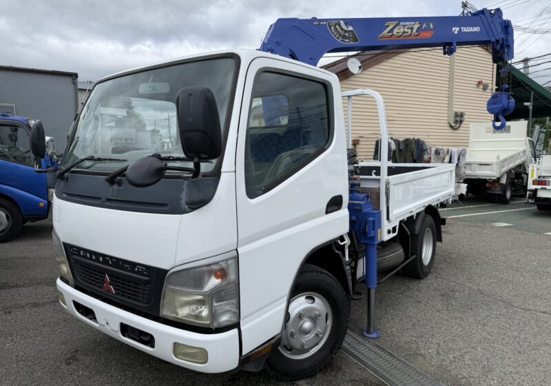 平成18年式 三菱キャンター 積載2トン タダノ製 2.33t吊り 4段クレーン ラジコン ショート 荷寸241/161/38 フックイン 高床 MT 左電格ミラー 坂道発進補助装置　★お問い合わせ番号：0787★