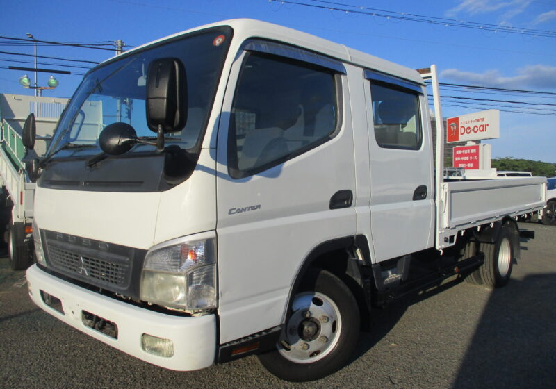 平成22年式　三菱/キャンター　積載２トン　ワイドロング/Wキャブ　全低床/5速MT　床鉄板/ETC/左電格ミラー/リアエアコン/坂道発進補助装置　荷台塗装　荷寸：335-190-37.5(ｃｍ)　★お問い合わせ番号：0344★