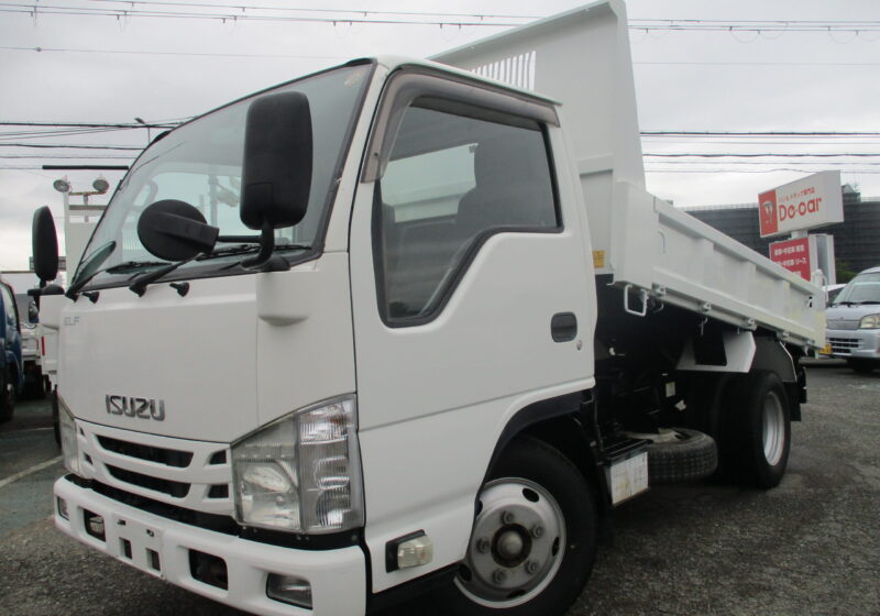平成28年式　いすゞ/エルフ　積載３トン　極東製/強化ダンプ　全低床/6速MT　ETC/左電格ミラー/坂道発進補助装置　荷台塗装　荷寸：304-158-37（ｃｍ）　★お問い合わせ番号：8967★