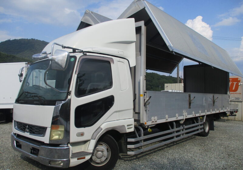 売約済み　平成19年式 三菱ファイター 積載2.1トン パブコ製/アルミウイング　6速MT　荷寸721.5/231/232　床板アピトン ラッシングレール1段 床フック左右7箇所ずつ 引き出し式床フック左右3箇所ずつ 左電格ミラー ベッド メッキパーツ　★お問い合わせ番号：5652★