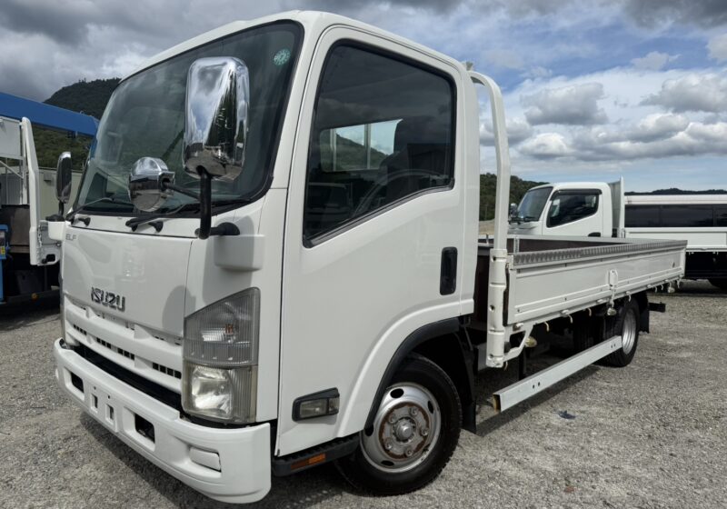 平成19年式　いすゞ　エルフ　積載2トン　ワイドロング　全低床　6速MT　荷寸433-206-38　床鉄板　アオリ上アルミ縞板　ETC　鳥居フック ワンセグ　アオリチェーン　アオリ開閉補助装置　★お問い合わせ番号：4101★