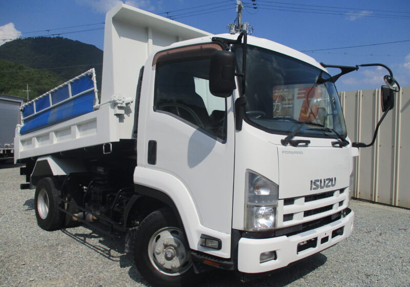 平成26年式　いすゞ フォワード 積載3.55トン 強化ダンプ 極東製 6速MT 電動コボレーン ETC プロテクター補強 左電格ミラー 坂道発進補助装置 オーバーヘッドコンソール アイドリングストップ 　★お問い合わせ番号：8040★