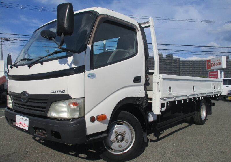 平成23年式　日野　デュトロ　積載1.95トン　ワイドロング　全低床　6速AT　荷寸436-209-38　床アピトン　ロープ穴左右4ヵ所ずつ　ETC　ABS　オーバーヘッドコンソール　地上高89cm　★お問い合わせ番号：1945★