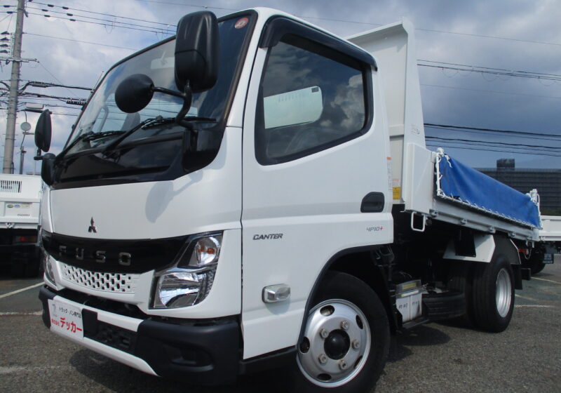 令和3年式　三菱　キャンター　積載3トン　強化ダンプ　極東製　全低床　5速MT　荷寸304-159-37　コボレーン　ピン加工2箇所　キーレス　ETC　プロテクター補強　横滑り抑制機能　盗難防止装置　★お問い合わせ番号：1417★