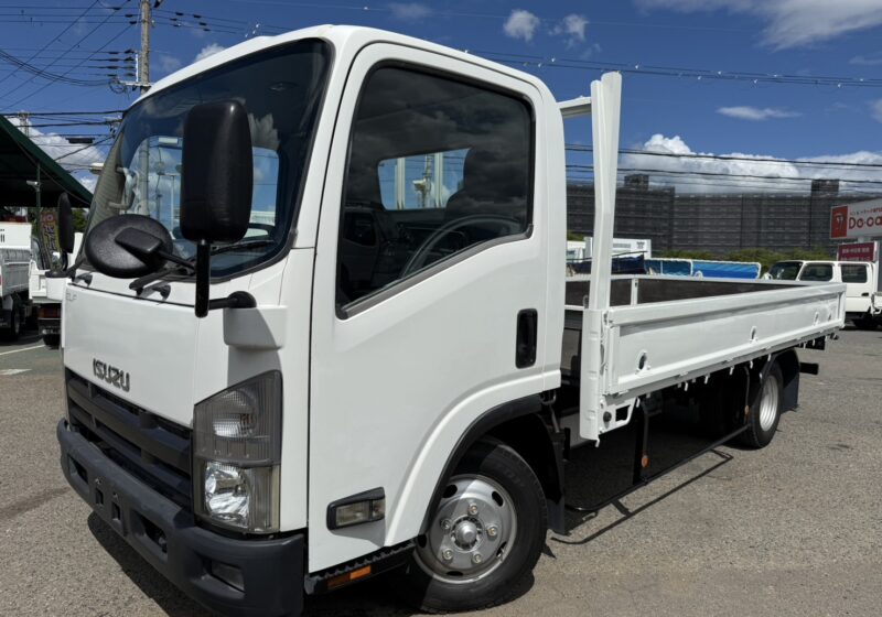 平成24年式 いすゞ エルフ 積載2トン ワイドロング 全低床 6速MT 荷寸430/208/38 ロープ穴3対 ETC 左電格ミラー 坂道発進補助装置★お問い合わせ番号：9670★