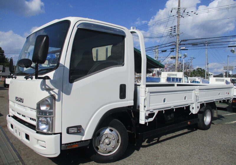 平成26年式　いすゞ エルフ　積載2トン ワイドロング　全低床 6速MT　荷寸435/206/38　ロープ穴左右4カ所ずつ ETC 坂道発進補助装置 荷台塗装　★お問い合わせ番号：7482★